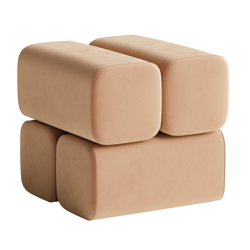 Ottoman pouf DROVA 4 Wool fabric Image 2