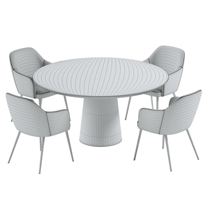 SOLIN armchair & Round walnut dining table Qone Image 3