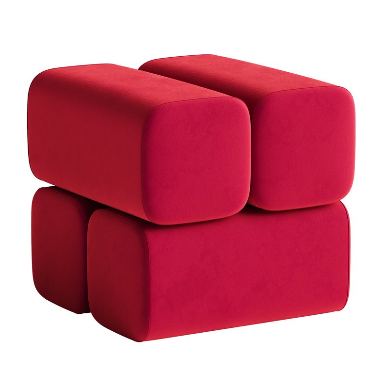 Ottoman pouf DROVA 4 Wool fabric Image 4