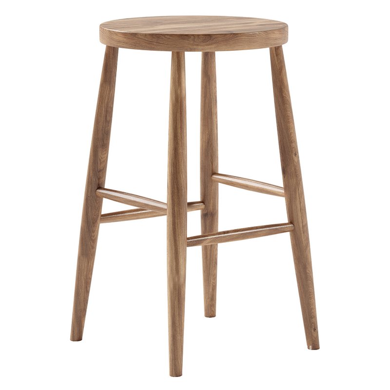 Mengwi Mango Wood Bar Stool & Weathered Oak Stool Image 5
