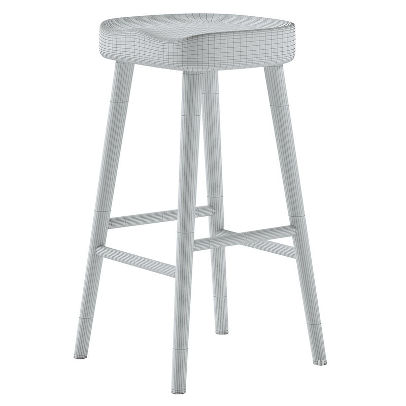 Mengwi Mango Wood Bar Stool & Weathered Oak Stool Image 6