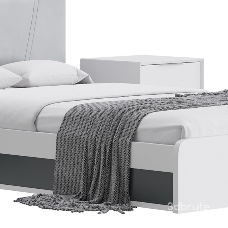 Gray Faux Leather Upholstered Bed Image 10