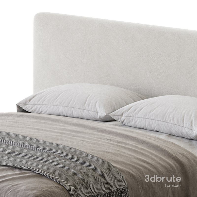 Cesar Suede Fabric Contemporary Minimalist Bed Frame King Size Image 9