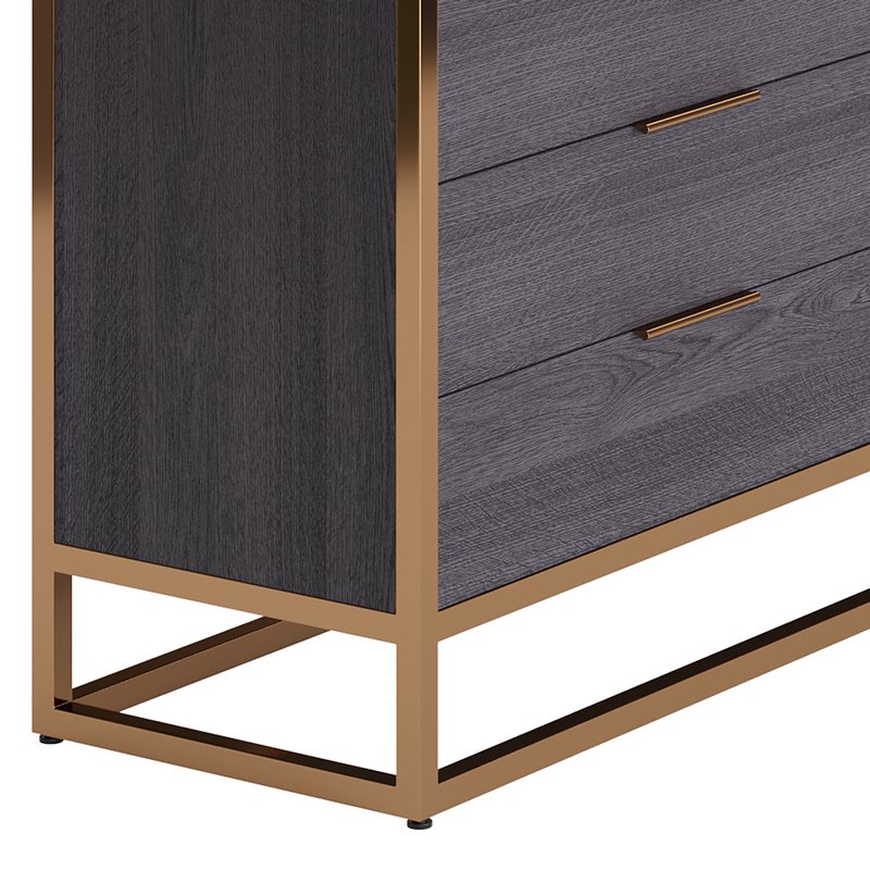 Oxford Black 6-Drawer Dresser Image 10
