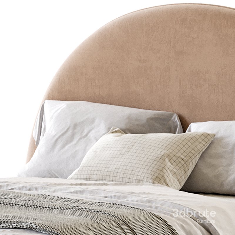 Desirae Flannelette Round Shaped Headboard Bed Frame King Image 10