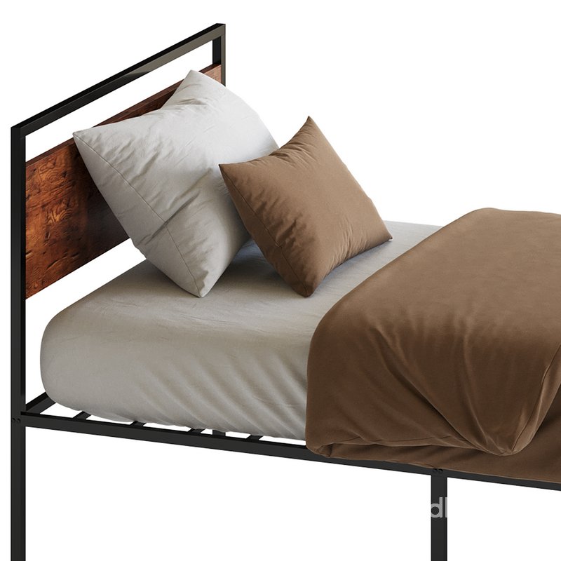 Topeakmart Rustic Metal Bed Image 10
