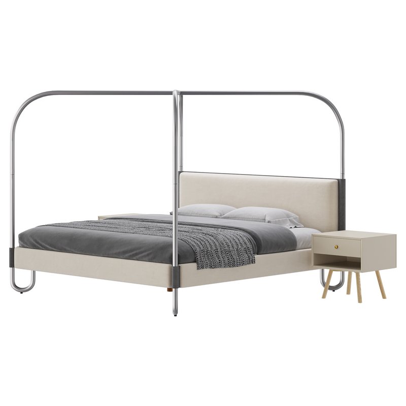 Gracia King Upholstered Canopy bed Image 10