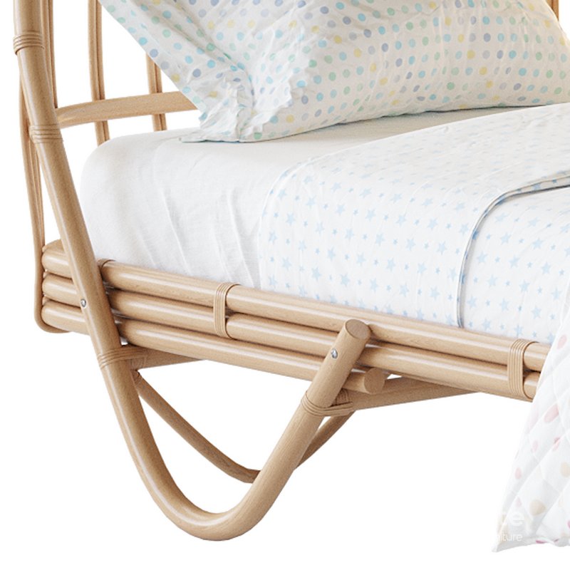 Malu Vintage Rattan Bed Image 10