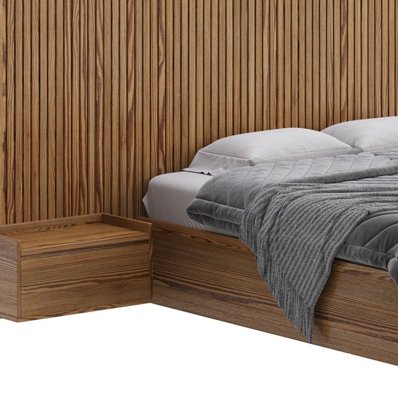 Batten White Oak King Plinth-Base Storage bed Image 10
