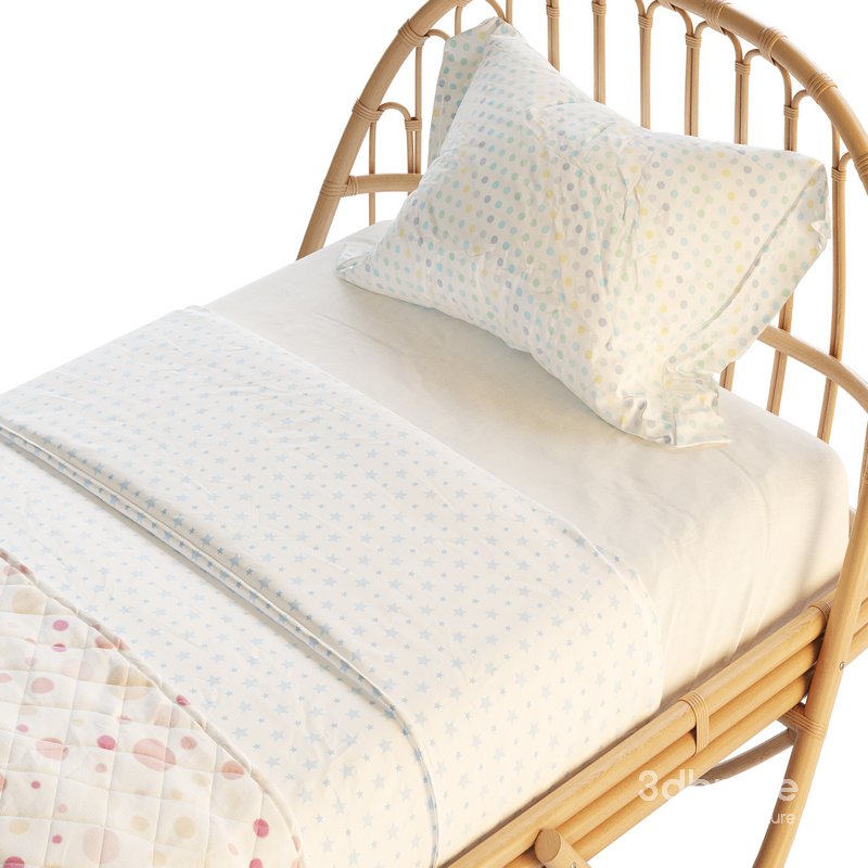 Malu Vintage Rattan Bed Image 11