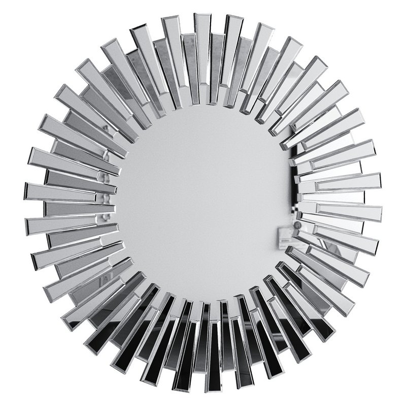 Starburst Silver Round Modern Mirror Image 1