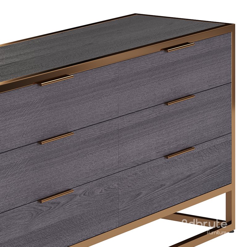 Oxford Black 6-Drawer Dresser Image 11