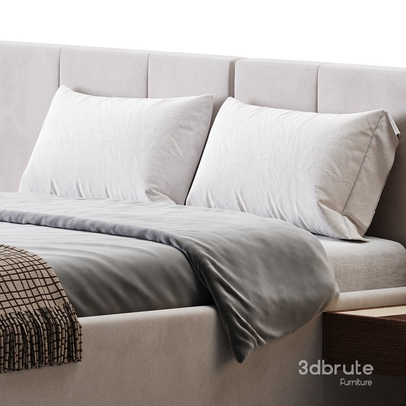 American Queen Size Bed Offered in Velvet with Floating Nightstands Image 10