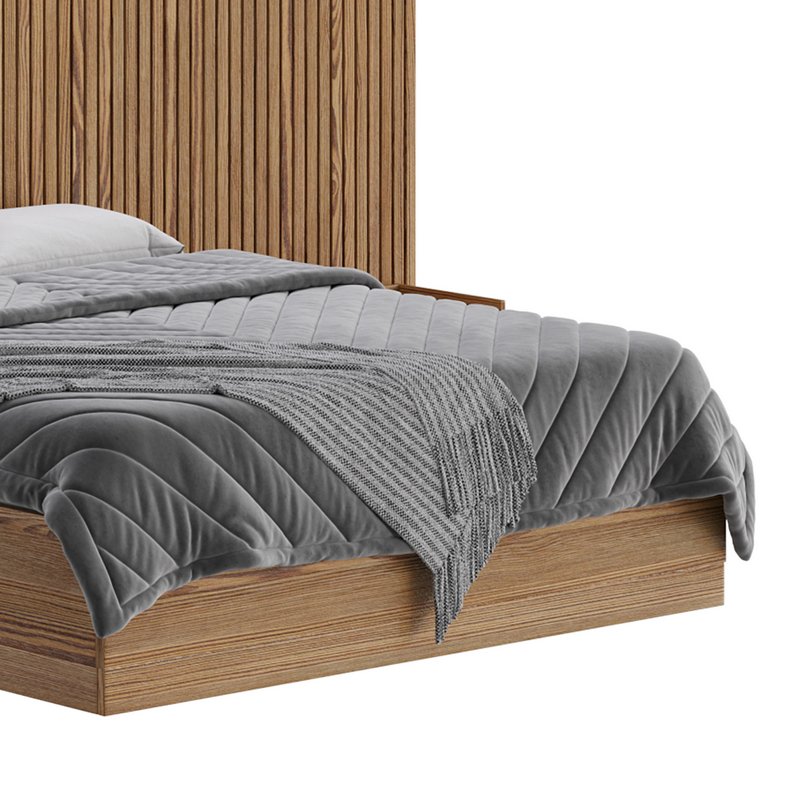 Batten White Oak King Plinth-Base Storage bed Image 11