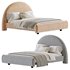 Desirae Flannelette Round Shaped Headboard Bed Frame King - Thumbnail 1