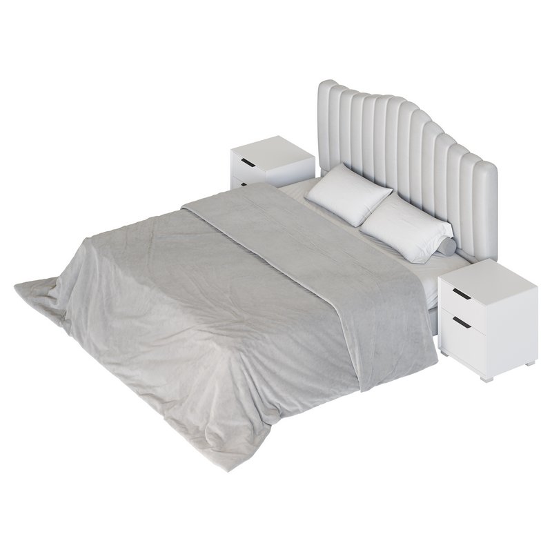 Soild Wood Bed with Camelback Panel Headboard Image 10