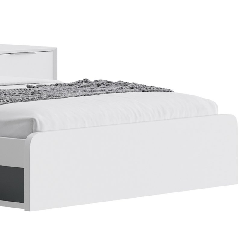 Gray Faux Leather Upholstered Bed Image 11