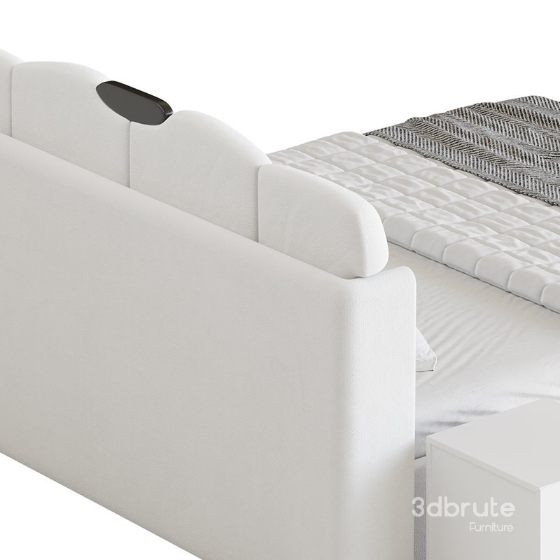 Modern Wingback Upholstered Headboard Bed Image 11