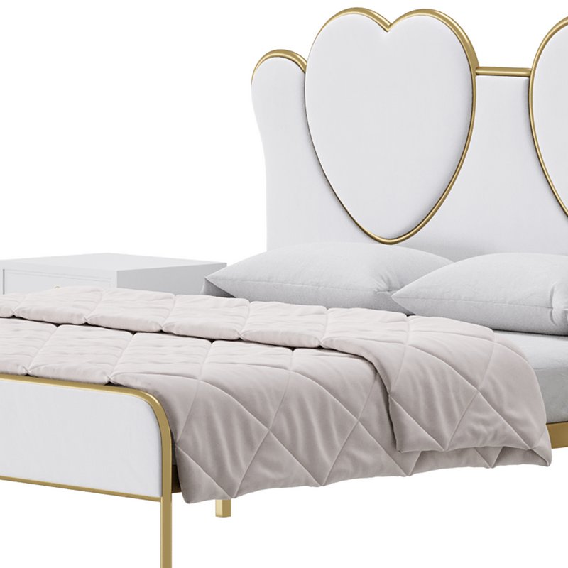 Glam Upholstered Headboard Bed Image 13