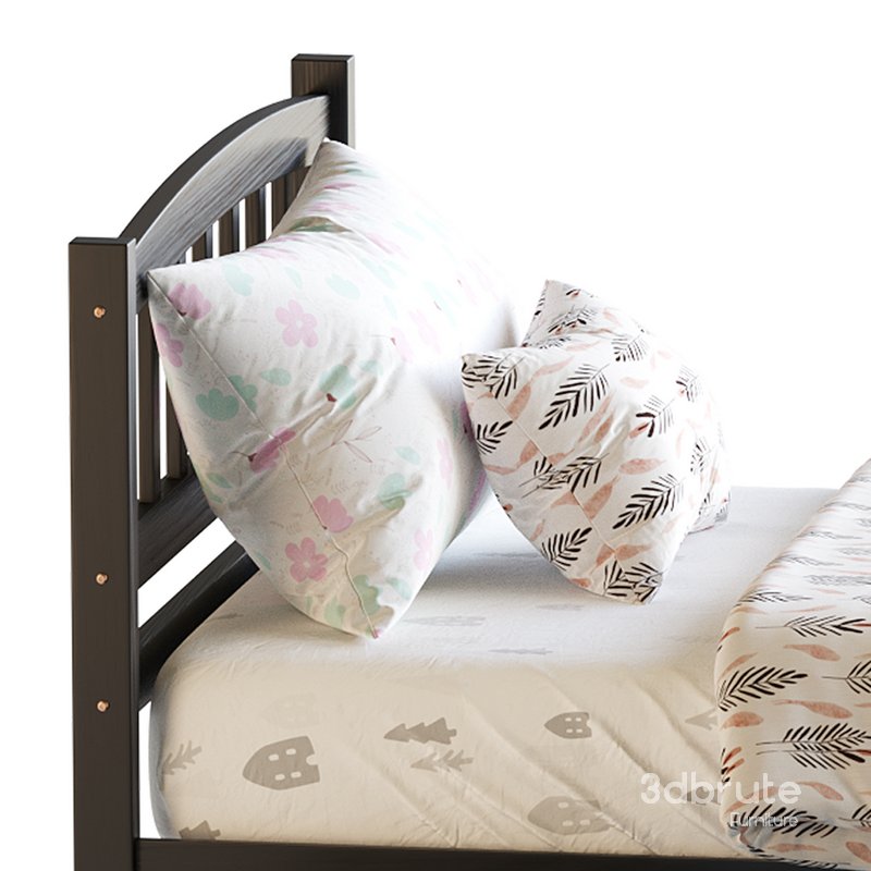 Twin Size Platform Bed Wood Bed Frame with Trundle Image 11