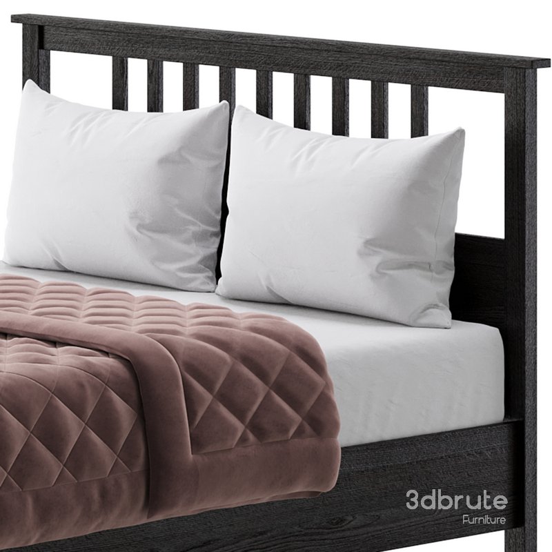 HEMNES Bed frame dark gray stained Image 12