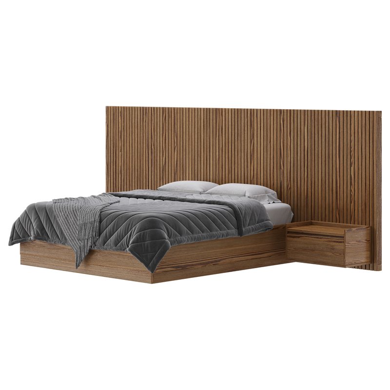 Batten White Oak King Plinth-Base Storage bed Image 12