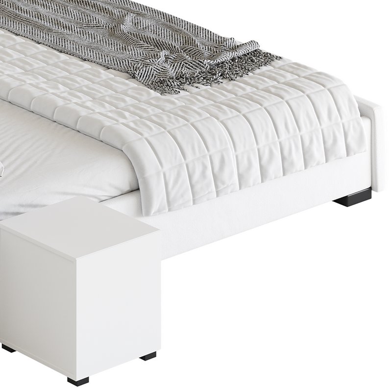 Modern Wingback Upholstered Headboard Bed Image 12