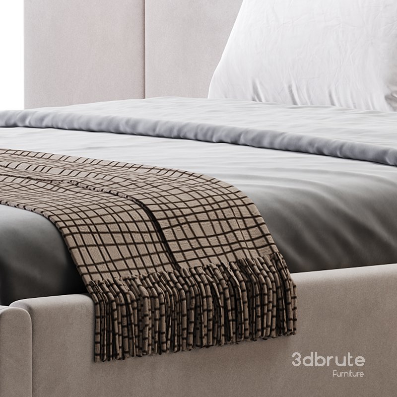 American Queen Size Bed Offered in Velvet with Floating Nightstands Image 11