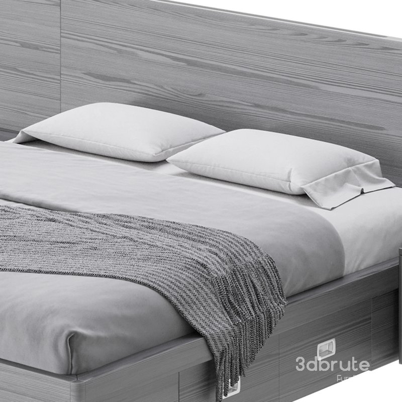 Brown Wooden Panel Bed Image 11