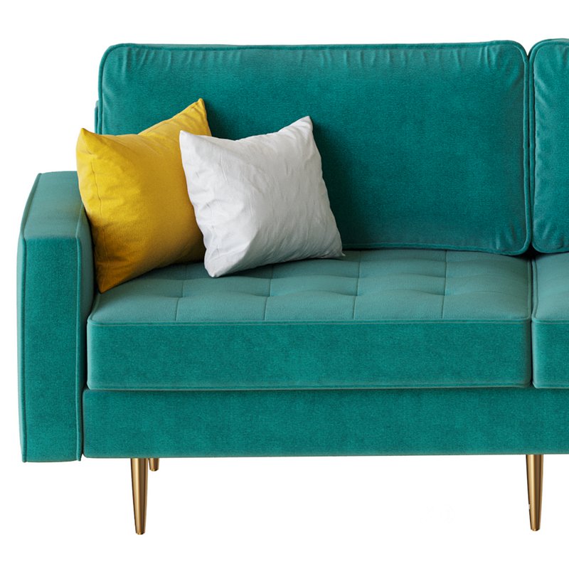 Velvet Fabric Sofa Couch Image 12