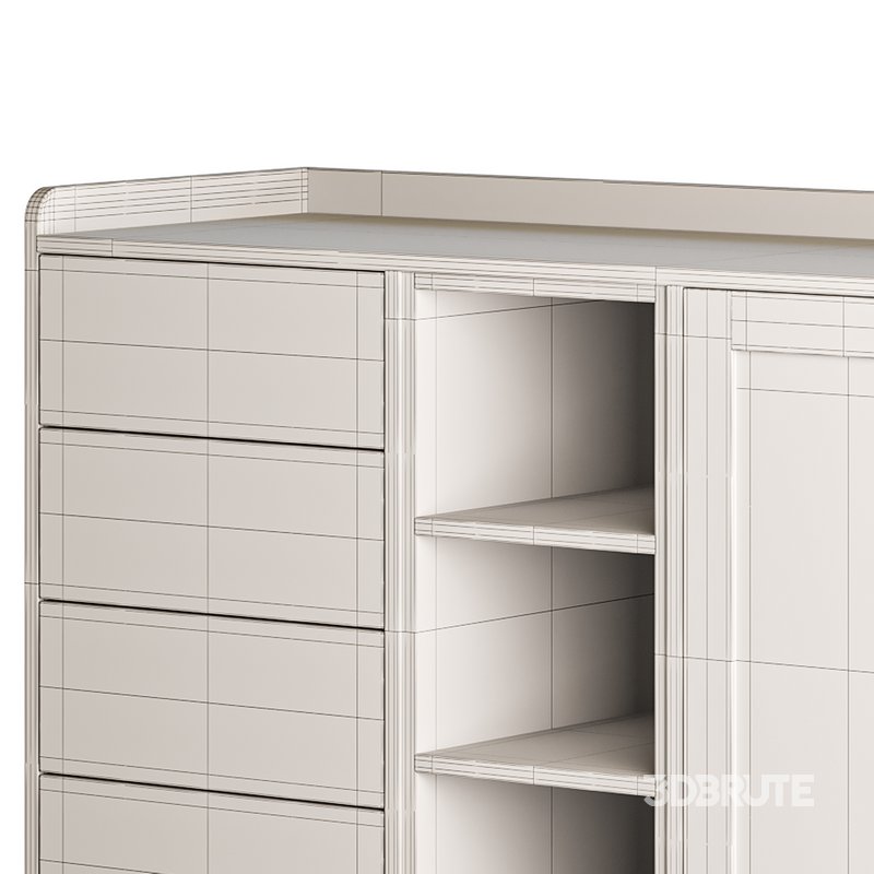 Asian Brown Wood Sideboard Image 12