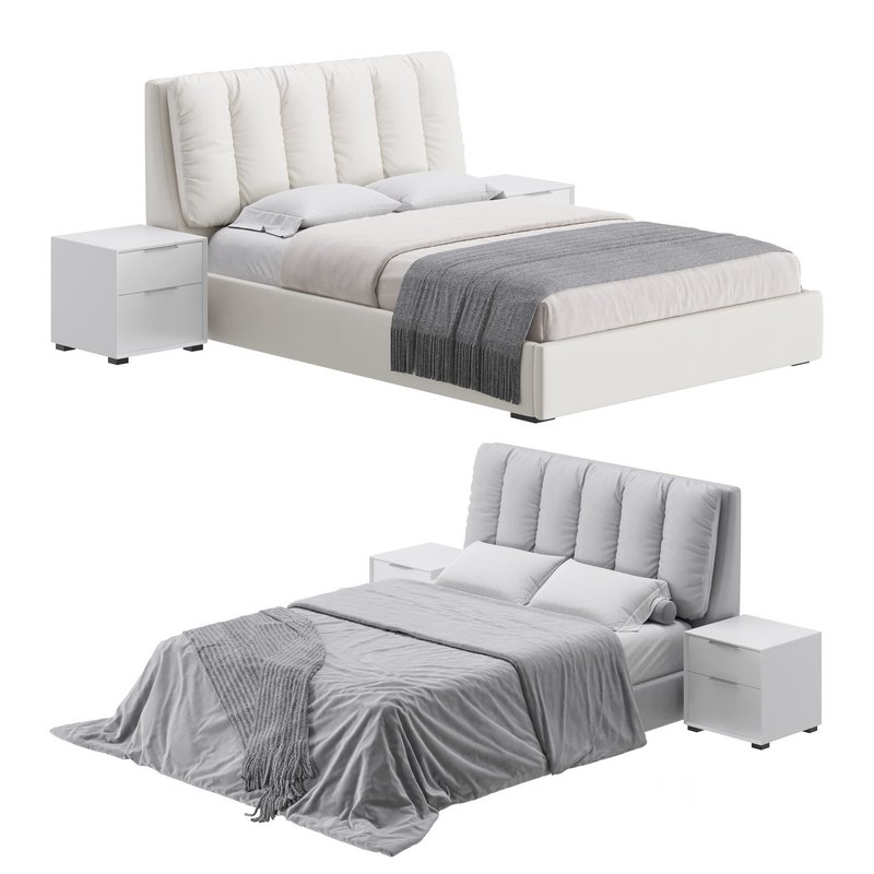 White Modern Twin Bed Image 1