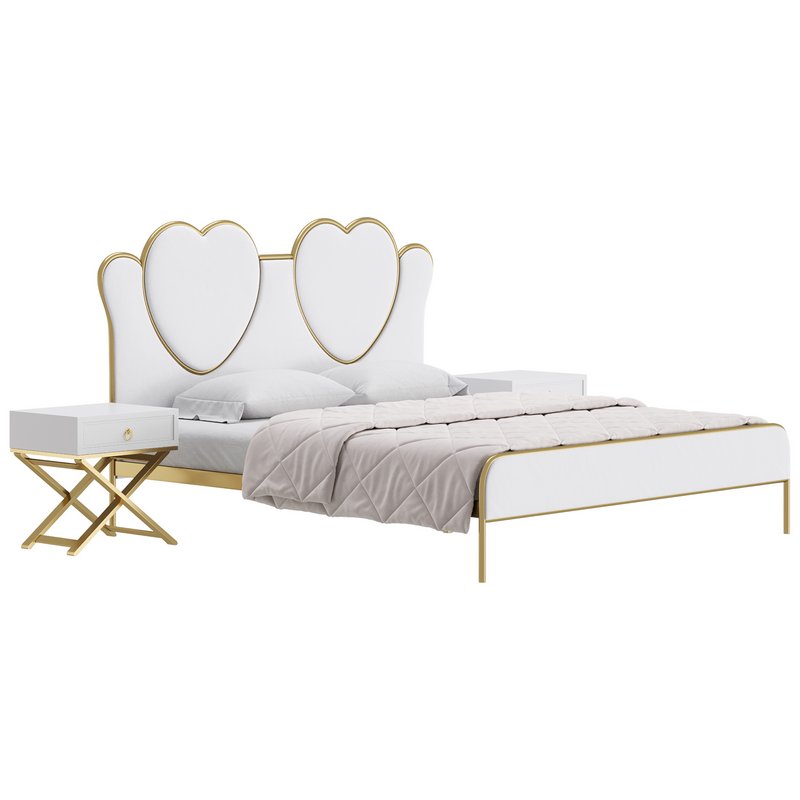 Glam Upholstered Headboard Bed Image 12