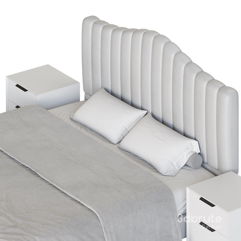 Soild Wood Bed with Camelback Panel Headboard Image 13