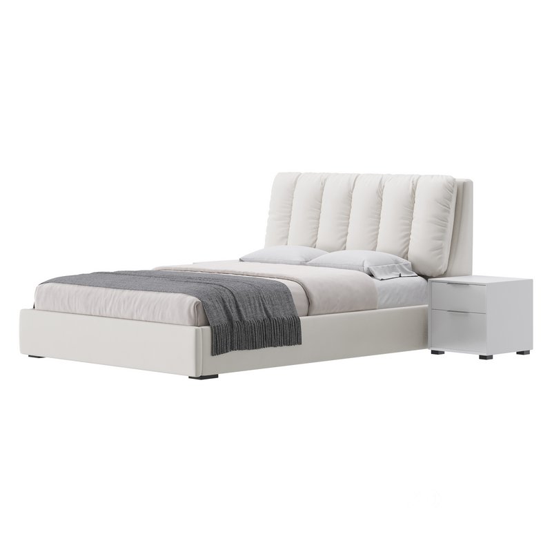 White Modern Twin Bed Image 13