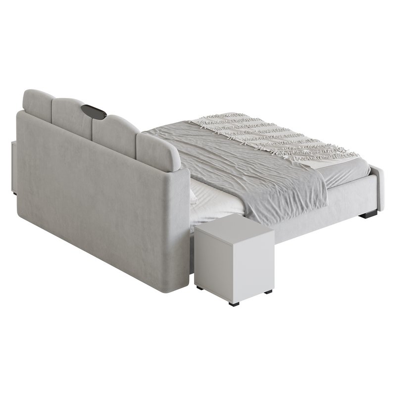 Modern Wingback Upholstered Headboard Bed Image 13