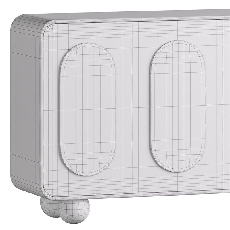 White Solid and Manufactured Wood Sideboard Credenza Image 14