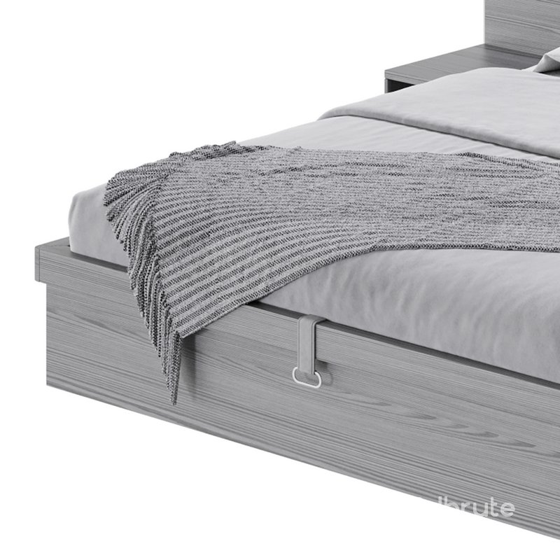 Brown Wooden Panel Bed Image 13