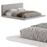 Cesar Suede Fabric Contemporary Minimalist Bed Frame King Size - Thumbnail 1