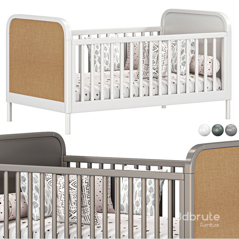 Maren White and Cane Baby Crib By Crateandbarrel Image 2