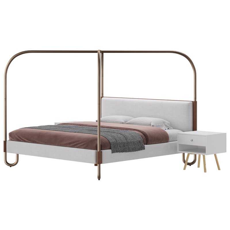 Gracia King Upholstered Canopy bed Image 14