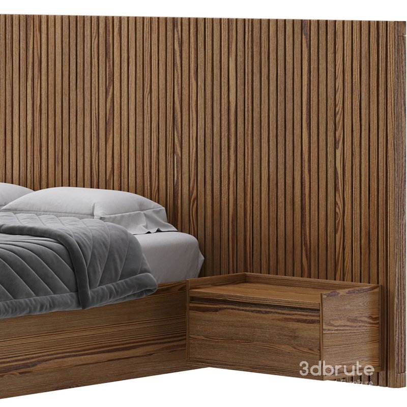 Batten White Oak King Plinth-Base Storage bed Image 14