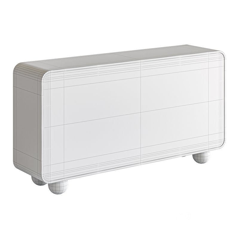 White Solid and Manufactured Wood Sideboard Credenza Image 15