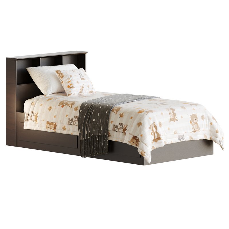 Mainstays Mates Storage Bed with Bookcase Headboard Image 1