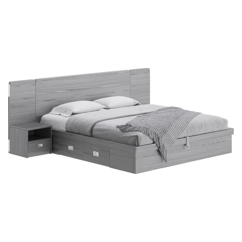 Brown Wooden Panel Bed Image 14