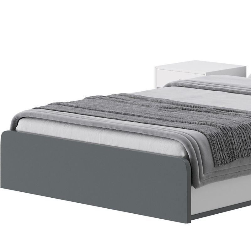 Gray Faux Leather Upholstered Bed Image 15