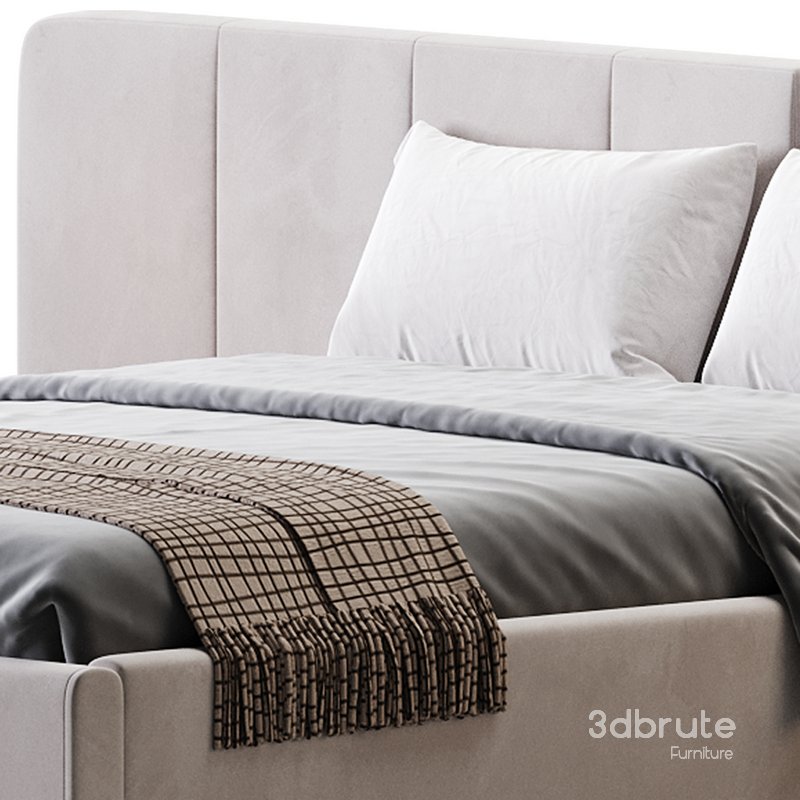 American Queen Size Bed Offered in Velvet with Floating Nightstands Image 14