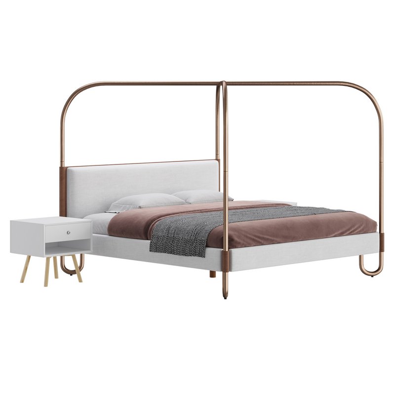 Gracia King Upholstered Canopy bed Image 1