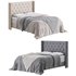 Fabric Low Profile Double Bed Frame with Nail Snaps - Thumbnail 1