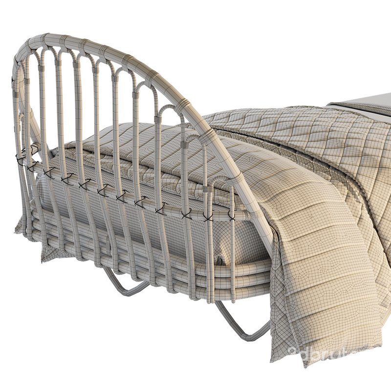 Malu Vintage Rattan Bed Image 15